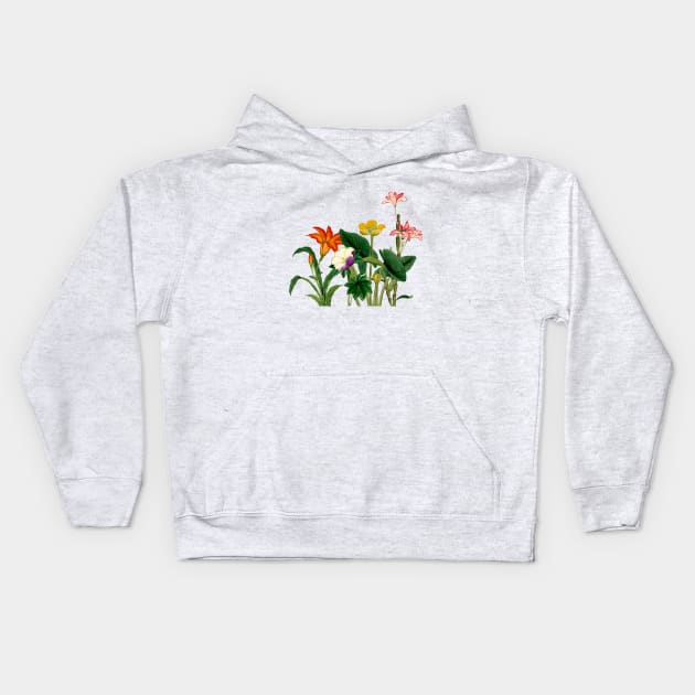 Vintage Floral Board Kids Hoodie by snexus